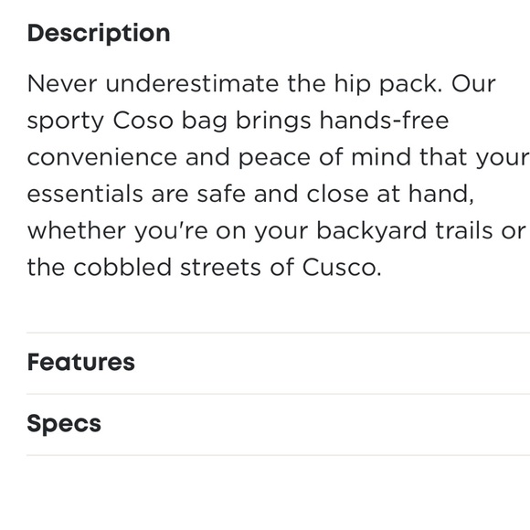 Cotopaxi Black Belt Bag with Adjustable Strap NWT - Picture 8 of 10